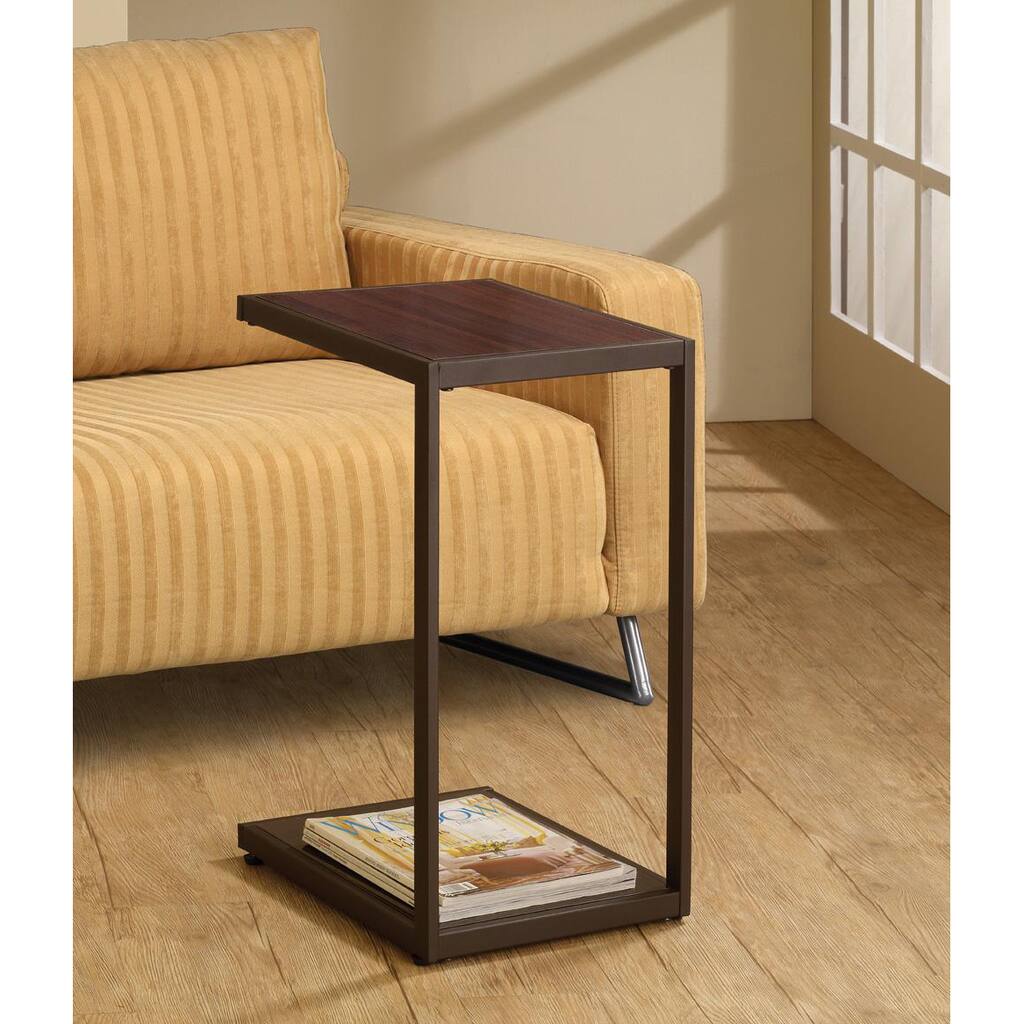 Dark Brown Snack Side End Table Stand