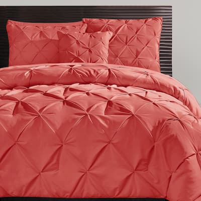 VCNY Carmen Pintuck Tufted Solid Color 4-piece Comforter Set