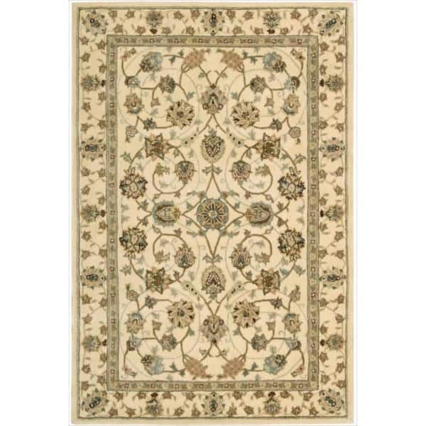 Nourison Hand-tufted Floral Scroll Traditional Persian Area Rug - 2'6" x 4'3" - Ivory - Runner/Rectangle