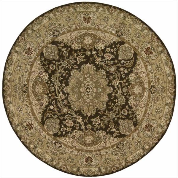 Nourison 2000 Hand tufted Tabriz Chocolate Rug (6 x 6) Round Nourison Round/Oval/Square