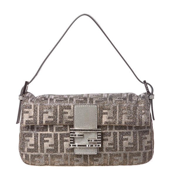 Fendi Shimmer Zucca Baguette Handbag Fendi Designer Handbags