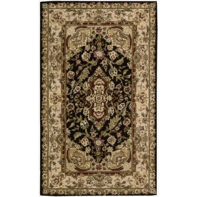 Nourison 2000 Traditional Hand tufted Tabriz Black Rug (26 X 43)