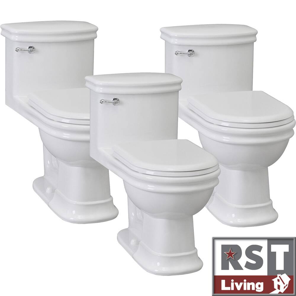 RST Living Wilshire One-Piece White Toilet Contractor Set by Icera (Set of 3)