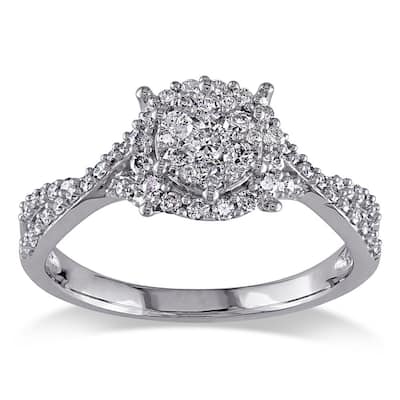 Miadora 1/2 CT Diamond TW Fashion Ring 10k White Gold GH I2;I3