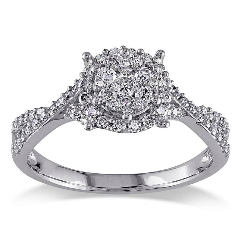 Miadora 1/2 CT Diamond TW Fashion Ring 10k White Gold GH I2;I3