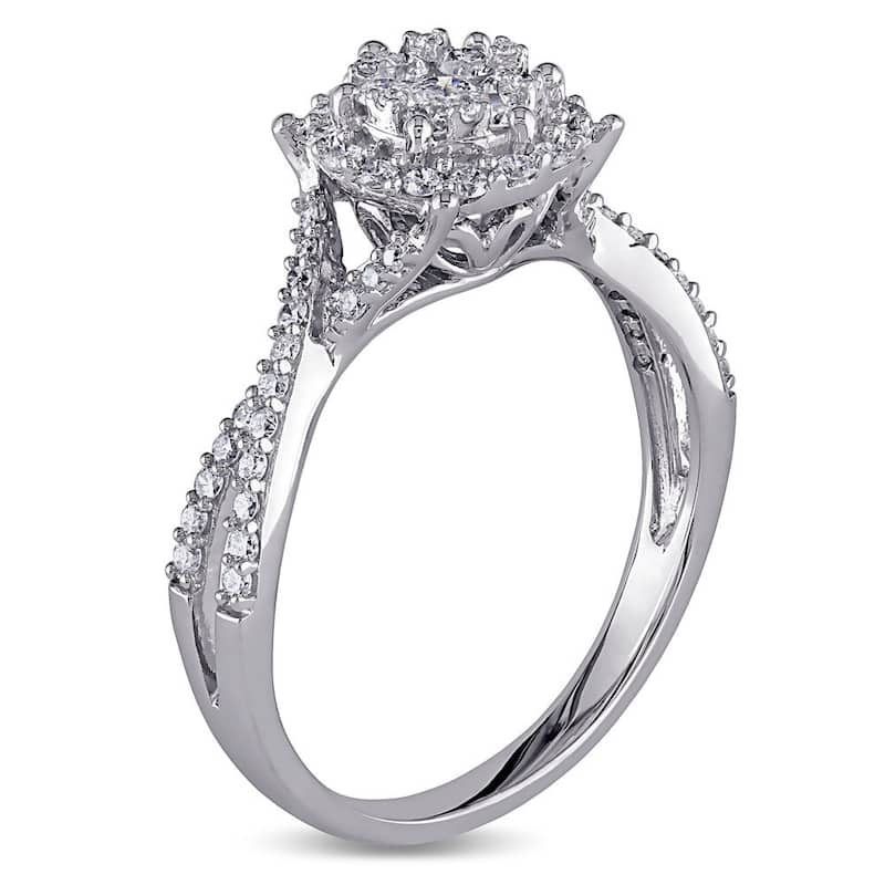 Miadora 1/2 CT Diamond TW Fashion Ring 10k White Gold GH I2;I3