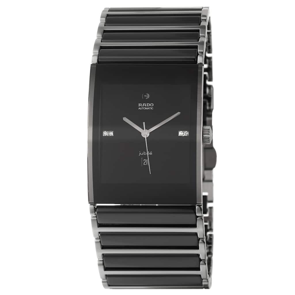 Rado Men's R20852702 'Integral' Black Diamond Dial Black Ceramic Automatic Watch