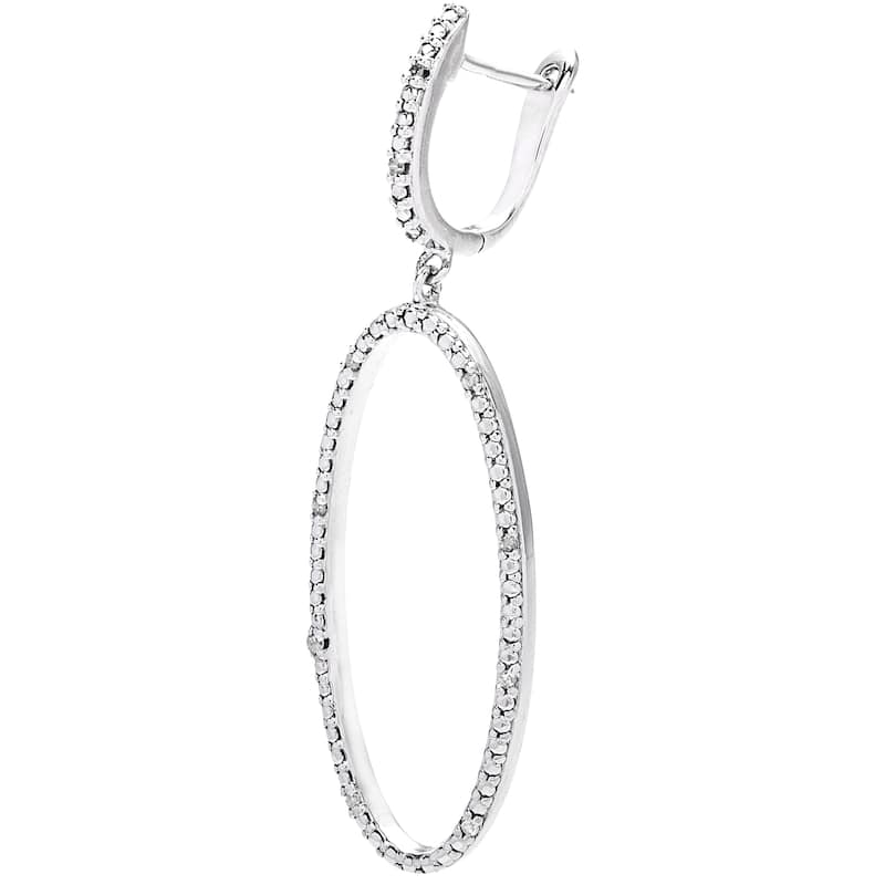 Miadora Sterling Silver 1/10ct TDW Diamond Dangle Earrings