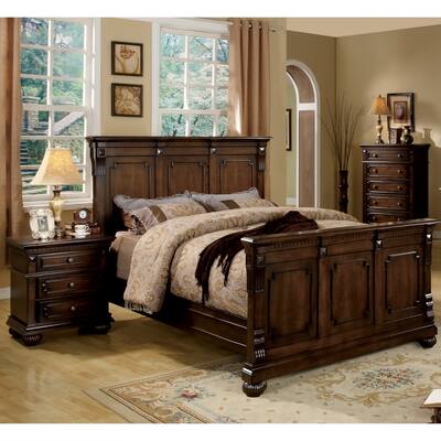 Furniture of America Wyatt 3-piece Queen-size Bed with Nightstand and Chest Set