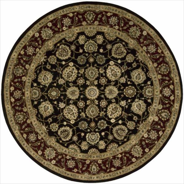 Nourison 2000 Hand tufted kashan Black Rug (6 Round)  