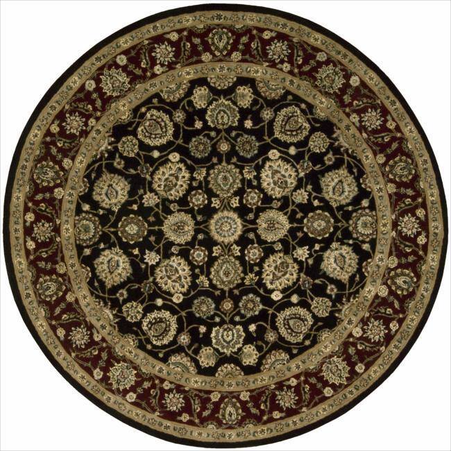 Nourison Hand-tufted Area Rug - 4' Round - Black - Runner/Round