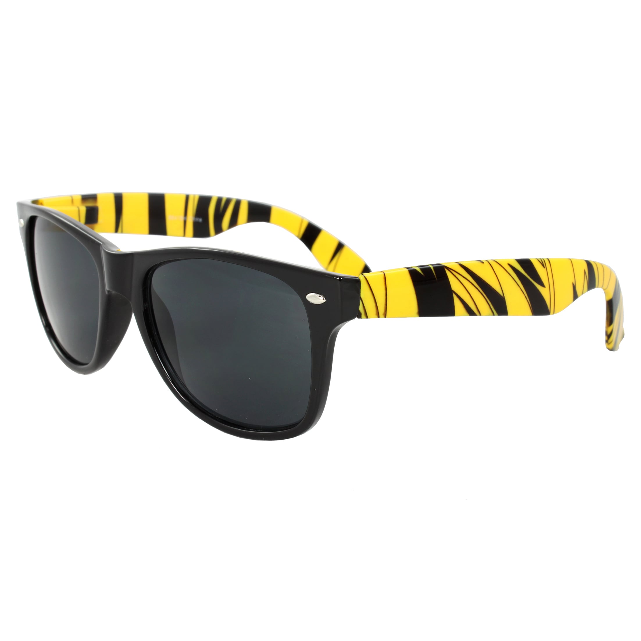 Mens Fashion Sunglasses Black Yellow Frame Black Lenses