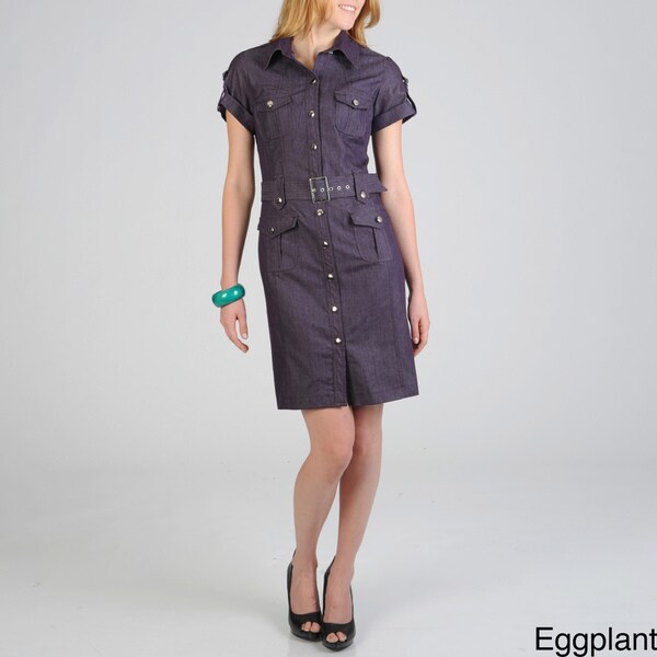 sharagano denim dress