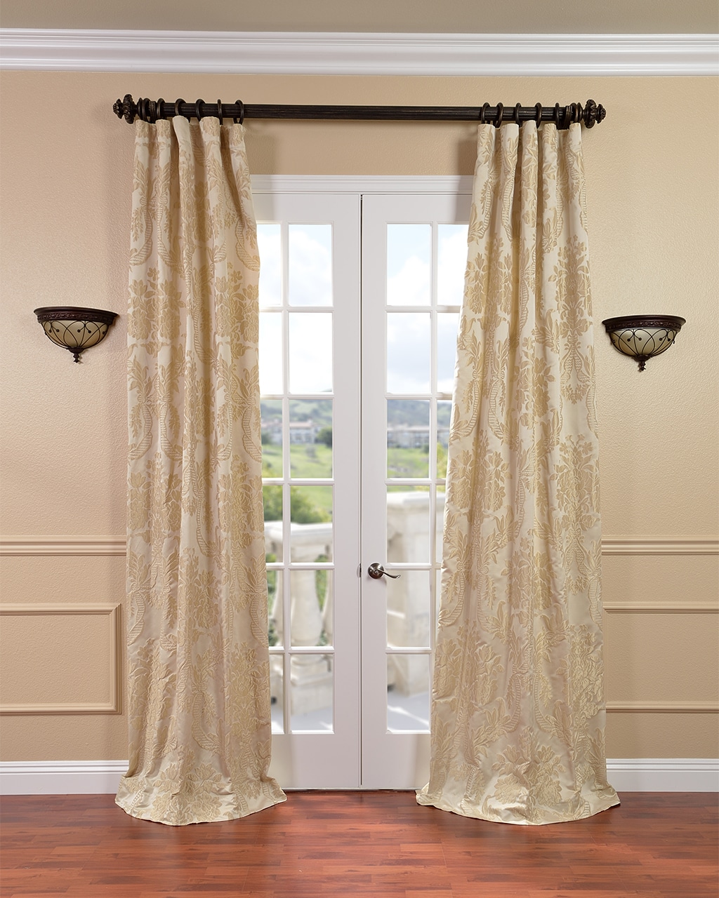 Formal curtains & drapes shop the best deals for mar 2017 Crushed velvet champagne bed