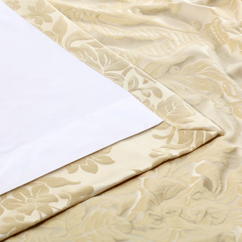 Exclusive Fabrics Magdelena Champaign/Beige Faux Silk Jacquard Curtain (1 Panel)
