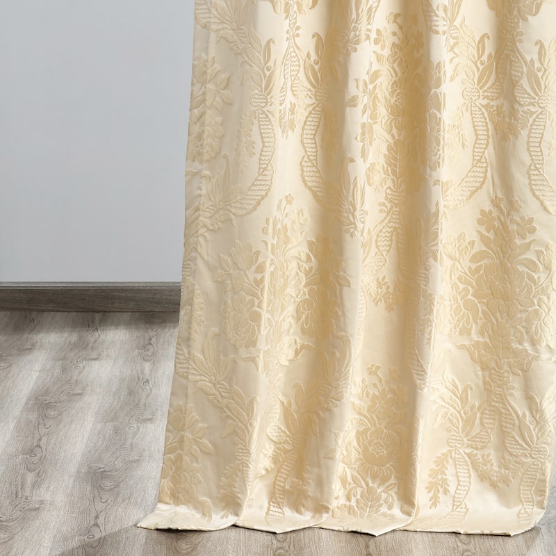 Exclusive Fabrics Magdelena Champaign/Beige Faux Silk Jacquard Curtain (1 Panel)