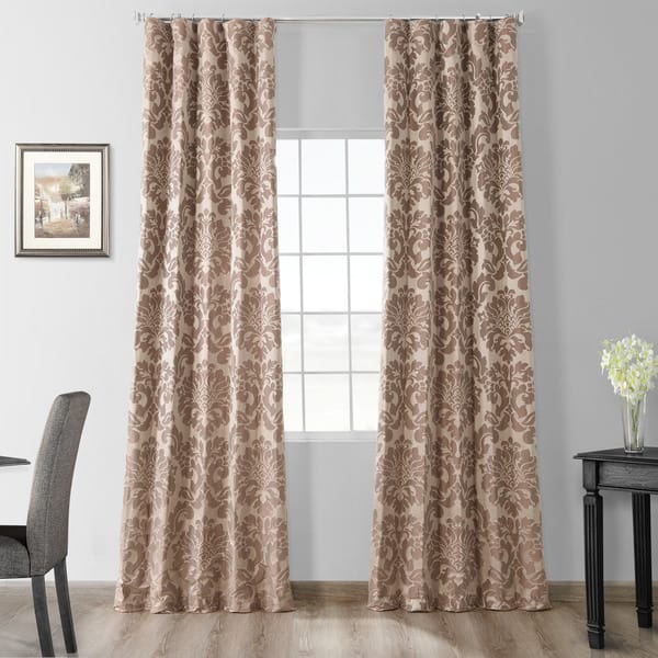 Exclusive Fabrics Astoria Taupe/Bronze Faux Silk Jacquard Curtain (1 Panel)