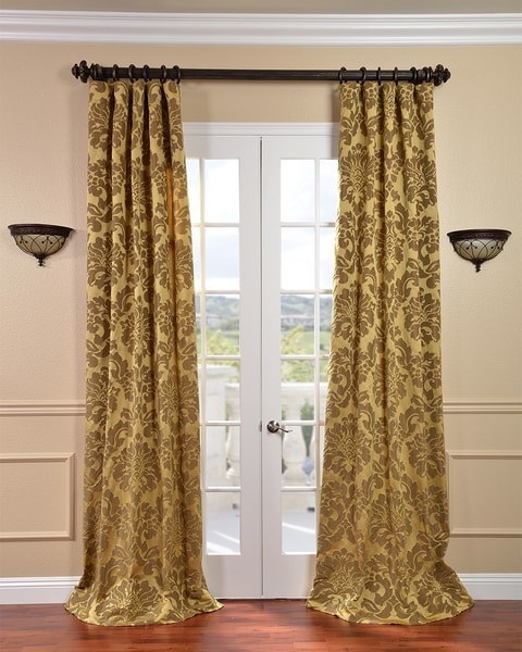 Astoria Gold/ Bronze Faux Silk Jacquard Curtains EFF Curtains