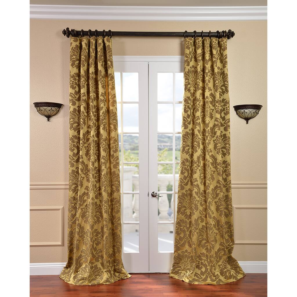 Exclusive Fabrics Astoria Gold/Bronze Faux Silk Jacquard Curtain (1 Panel)