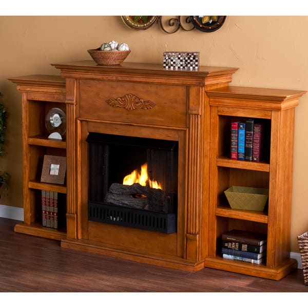 Shop Upton Home Dublin Glazed Pine Gel Fuel Fireplace With