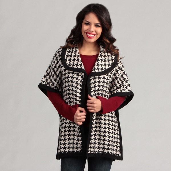 Live A Little Black and White Women's Bound Edge Cape Live A Little Jackets