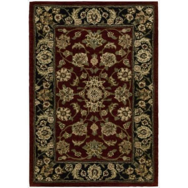 Nourison 2000 Hand tufted Burgundy Tabriz Rug (86 x 116)