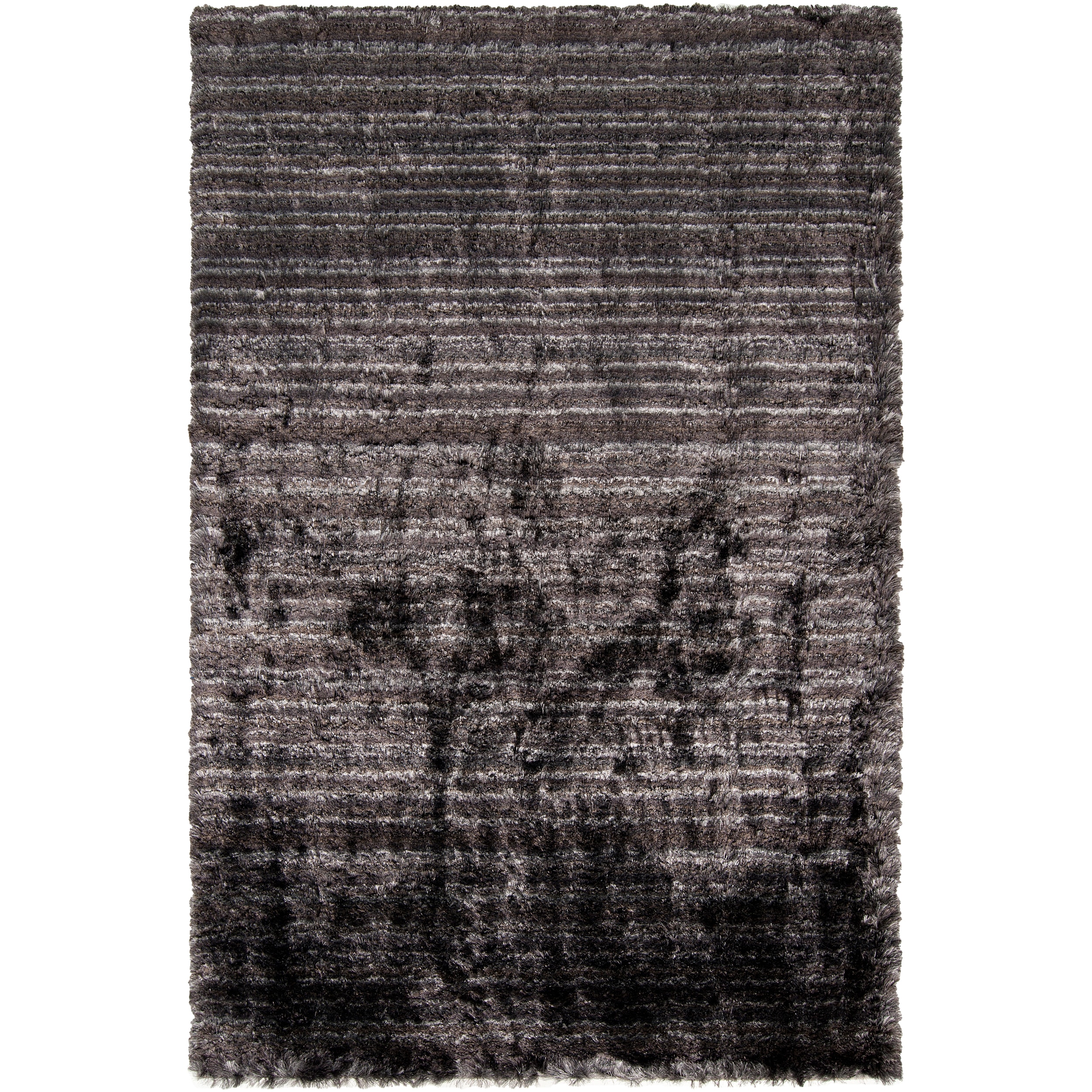 Hand woven Emory Grey Plush Shag Rug (2 X 3)