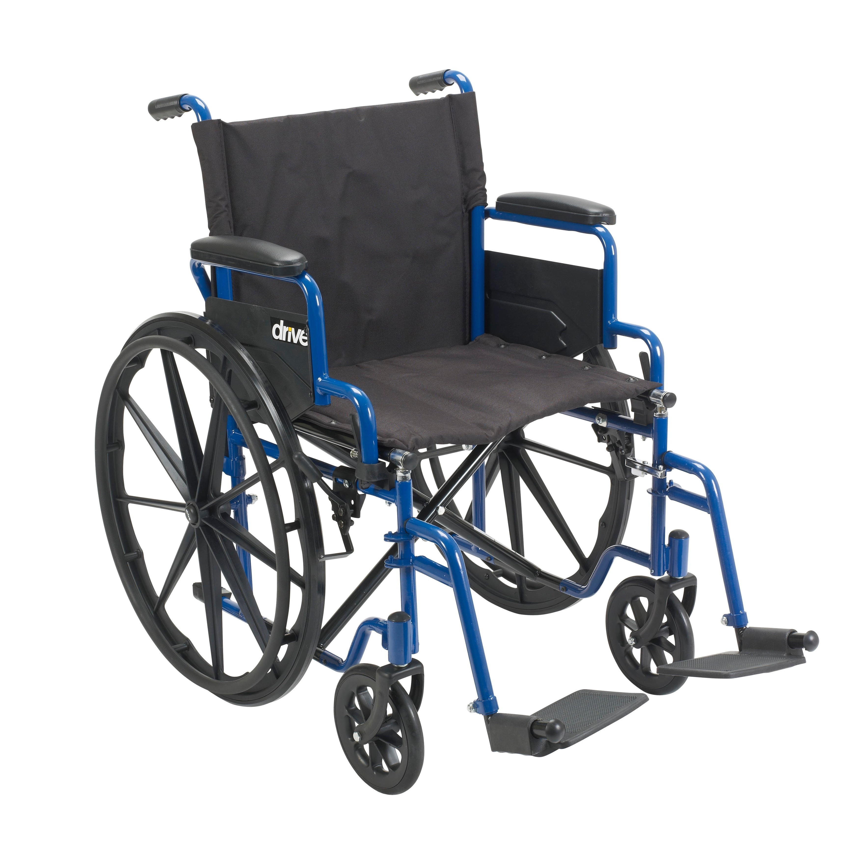 Drive Medical 20 inch Wide Blue Streak Wheelchair With Flip Back Desk Arms (SteelAssembly required )