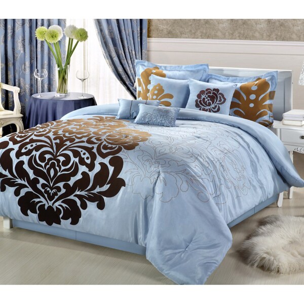 Lakhani 8-piece Blue Comforter Set