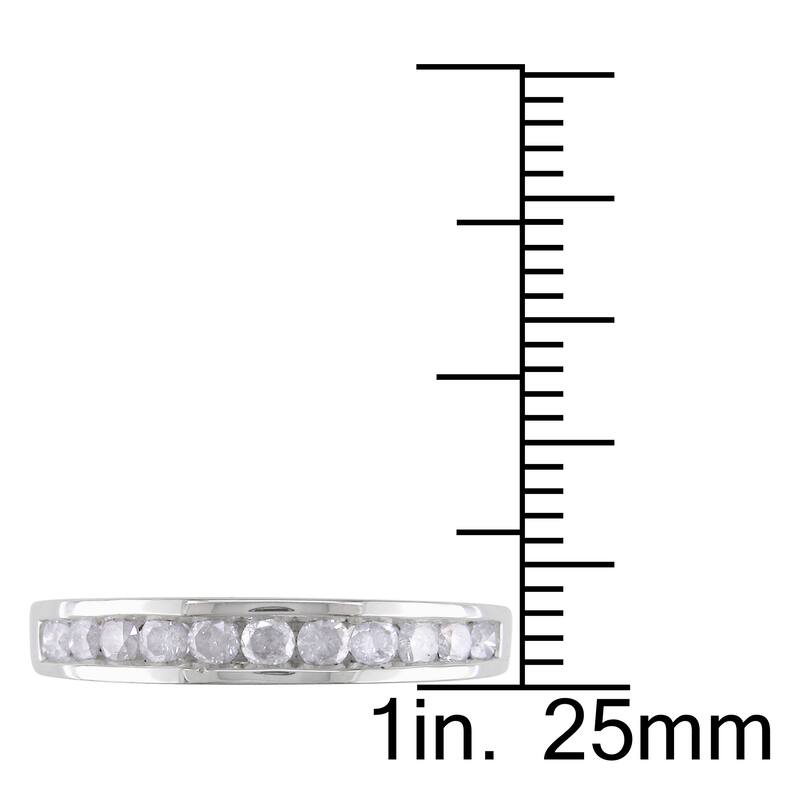 Miadora Sterling Silver 1/2ct TDW Channel Diamond Wedding Band