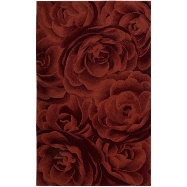 Nourison Hand tufted Moda Red Petal Rug (96 X 136)