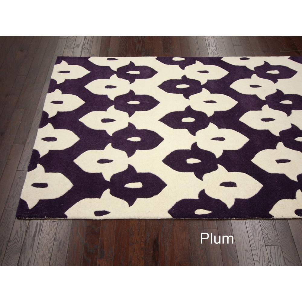 Nuloom Handmade Modern Ikat Trellis Wool Rug (6 X 9)