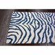 preview thumbnail 2 of 1, nuLOOM Handmade Zebra Blue Faux Silk / Wool Rug (5' x 8')