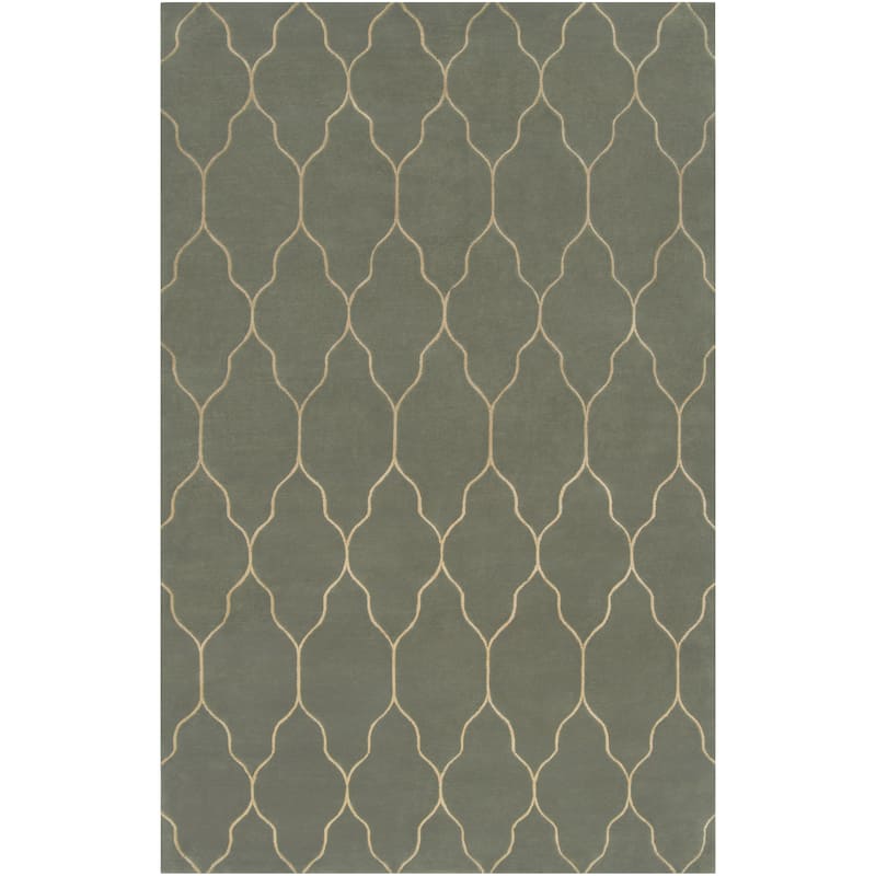 Hand-knotted Levelland Green Wool Area Rug - 2' x 3' - 2' x 3' - 2' x 3' - Green