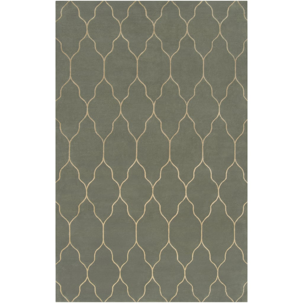 Hand-knotted Levelland Green Wool Area Rug - 2' x 3' - 2' x 3'