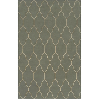 Hand-knotted Levelland Green Wool Area Rug - 2' x 3' - 2' x 3'