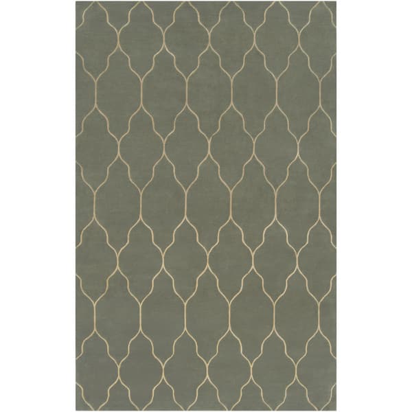 slide 2 of 6, Hand-knotted Levelland Green Wool Area Rug - 2' x 3' - 2' x 3' 2' x 3' - Green