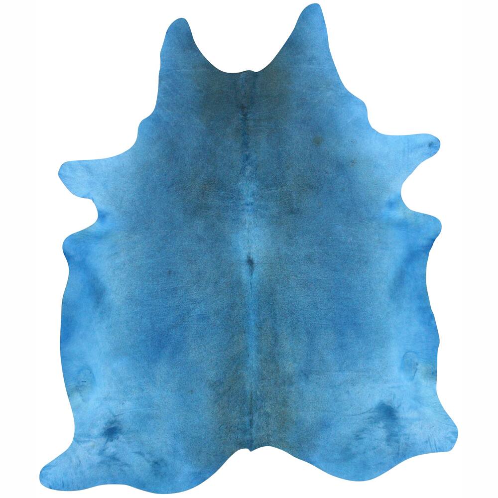 Nuloom Hand-picked Brazilian Solid Blue Cowhide Rug (5' x 7') - 5' x 7'