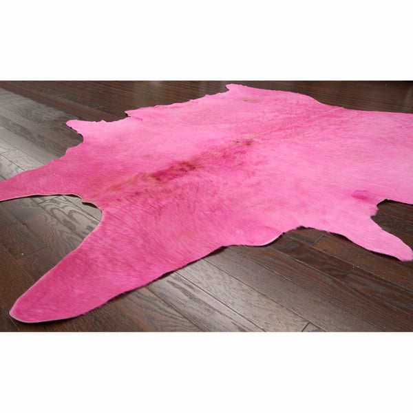 Shop Nuloom Hand Picked Brazilian Solid Pink Cowhide Rug 5 X 7