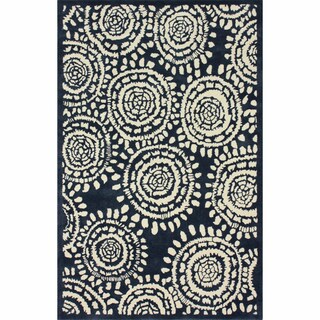 Nuloom Handmade Ink Print Blue Wool Rug (5' x 8') - Bed Bath & Beyond ...