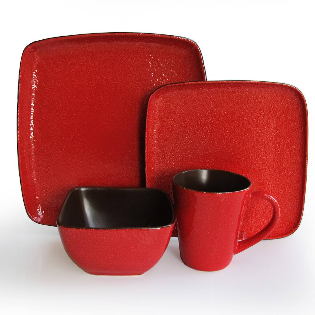 American Atelier Caliente Red 16 Piece Dinnerware Set