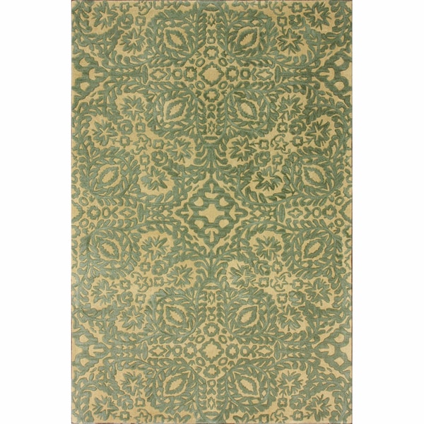 nuLOOM Handmade Lace Natural Wool Rug (7'6 x 9'6)