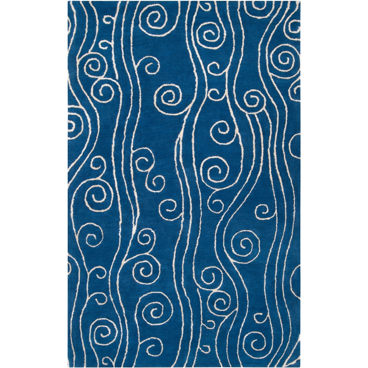 Somerset Bay Hand tufted Morse Blue Beach Inspired Wool Rug (2 X 3)