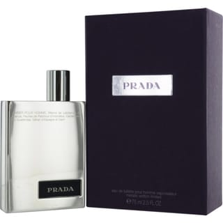 Prada Men's 2.5 ounceEau de Toilette Spray (Amber) (Metalic Limited Edition Bottle) Prada Men's Fragrances