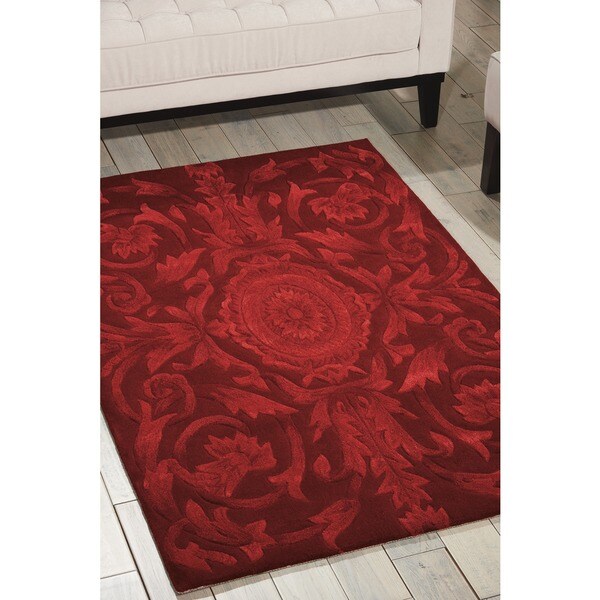Nourison Hand-tufted Moda Medallion Ruby Red Rug - 8' x 11'