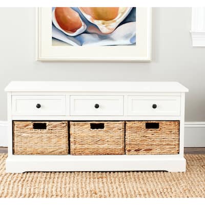 SAFAVIEH Damien Cream 3-drawer Storage Unit - 42.1" x 15.4" x 19.7"