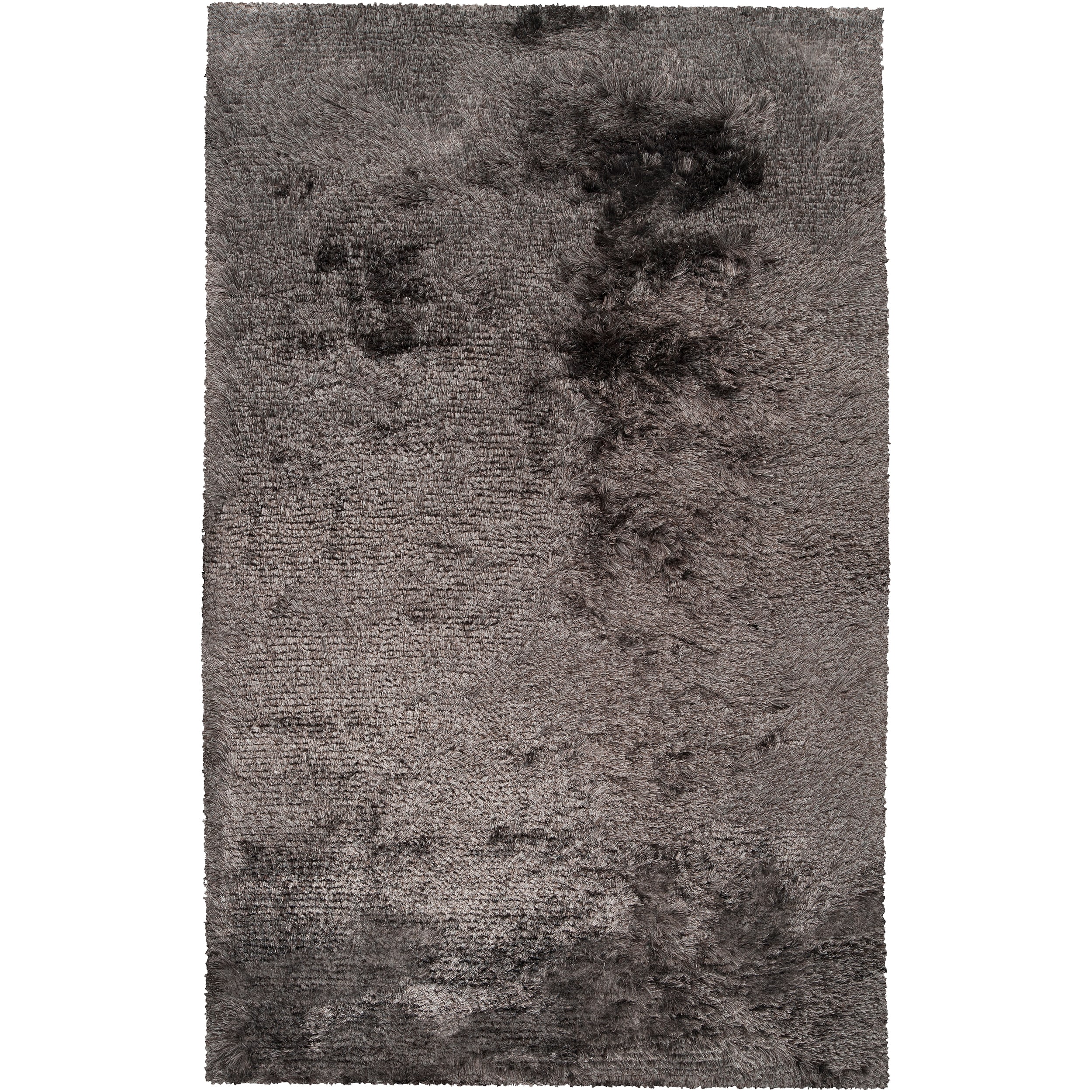 Hand woven Oakwood Grey Luxurious Shag Rug (2 X 3)