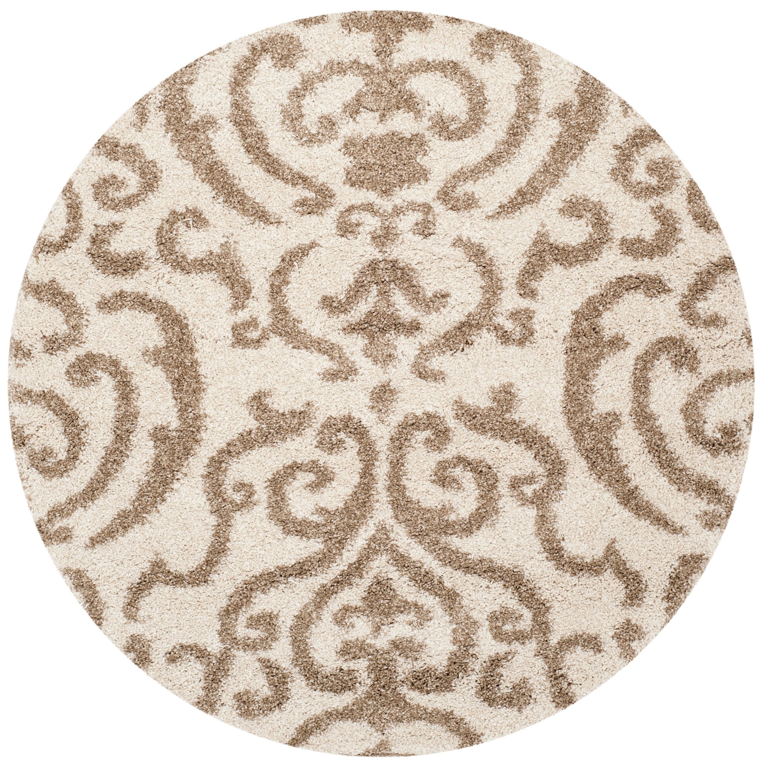 Ultimate Cream/ Beige Shag Rug (5 Round)