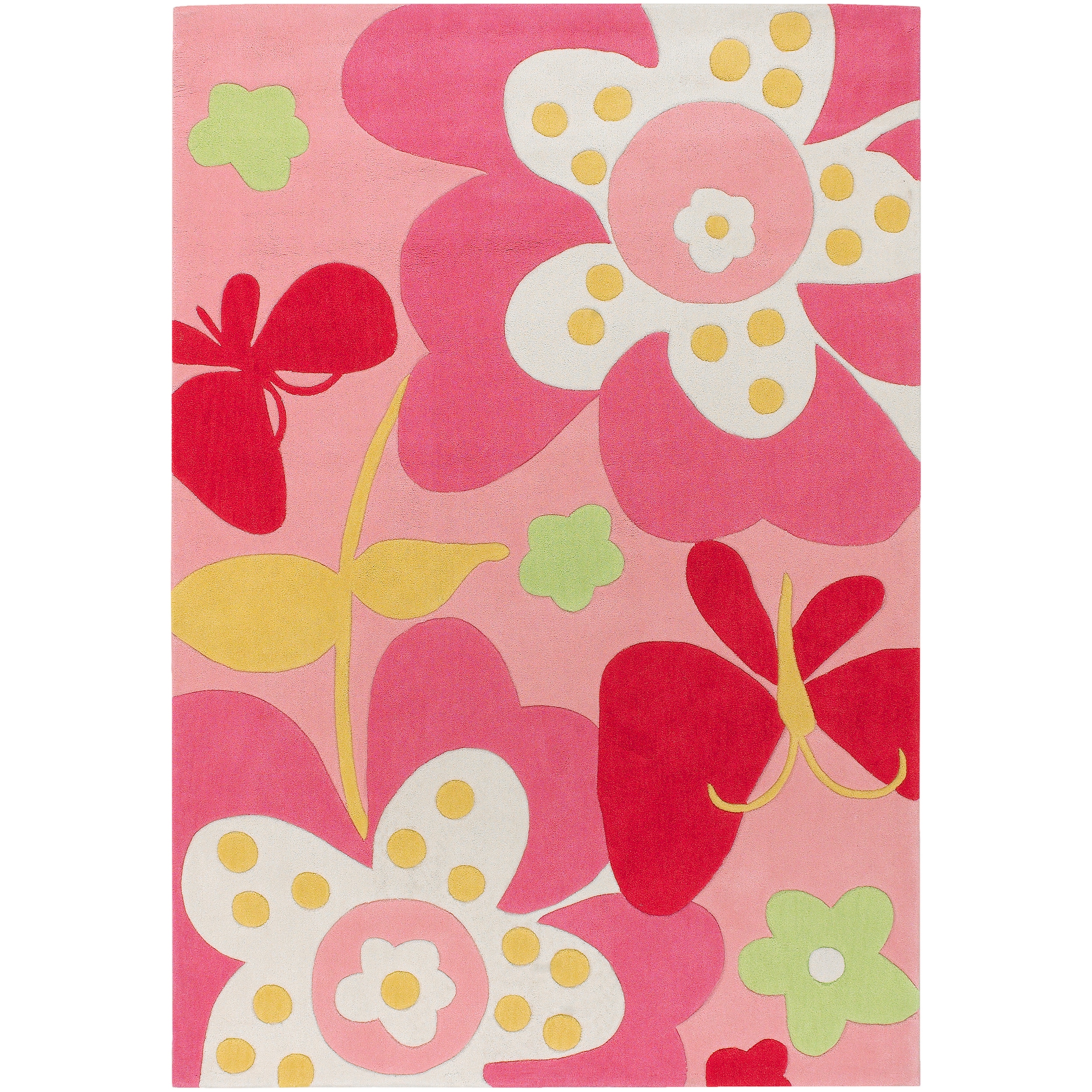 Hand tufted Rendon Pink Floral Rug (2 X 3)