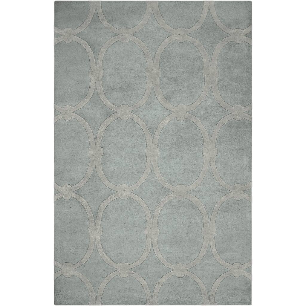 Hand-tufted Ridgecrest Grey Trellis Pattern Wool Area Rug - 2' x 3'
